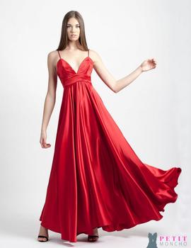 Vestido MONCHO HEREDIA largo capa rojo