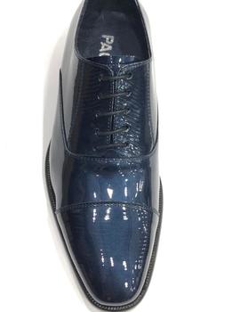 Zapato de charol DONATELLI 10947 azul costura empeine rayas
