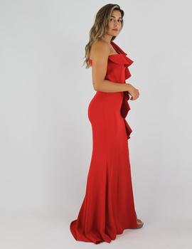 Vestido largo asimétrico rojo