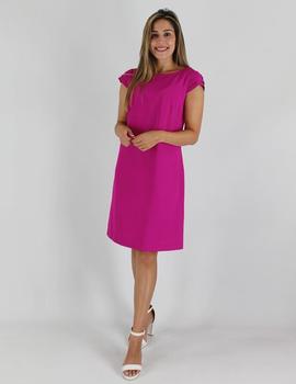 Vestido recto corto fucsia