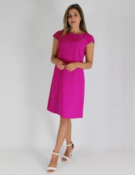 Vestido recto corto fucsia