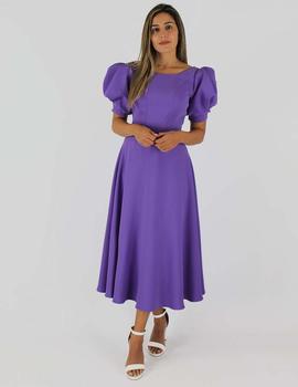 Vestido midi espalda abierta morado