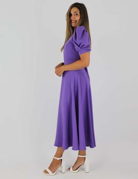 Vestido midi espalda abierta morado