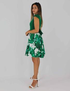 Vestido corto estampado verde