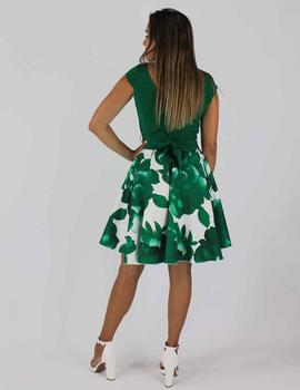 Vestido corto estampado verde
