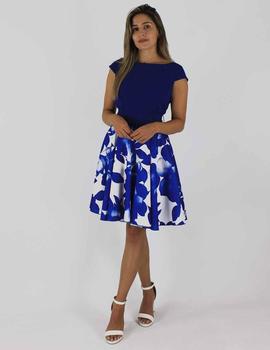 Vestido corto estampado azul