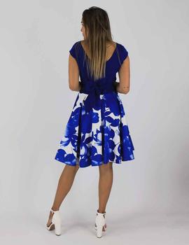 Vestido corto estampado azul