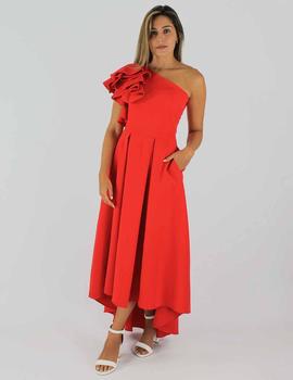 Vestido asimétrico rojo