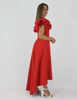 Vestido asimétrico rojo