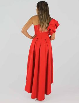 Vestido asimétrico rojo