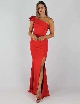 Vestido neopreno largo rojo