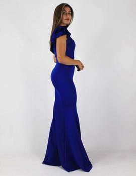 Vestido asimétrico largo azul