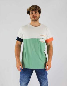Camiseta bolsillo multicolor
