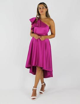 Vestido asimétrico midi buganvilla