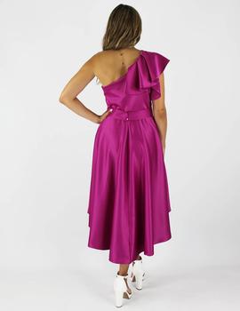 Vestido asimétrico midi buganvilla