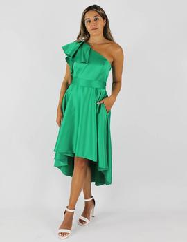 Vestido asimétrico midi verde