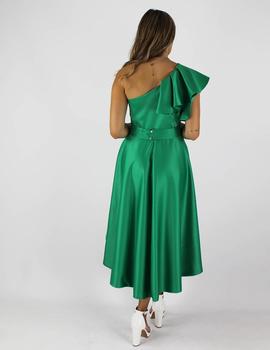 Vestido asimétrico midi verde