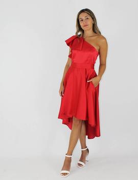 Vestido asimétrico midi rojo