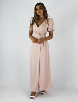 Vestido cruzado bambula nude