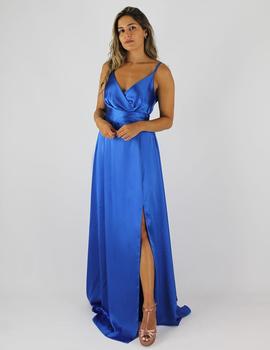 Vestido largo tirantes azul