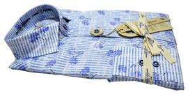 Camisa estampada palmeras azul