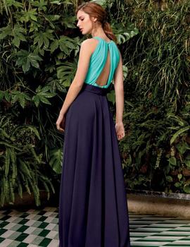 Vestido berta verde agua/marino