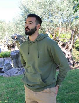 Sudadera básica capucha verde