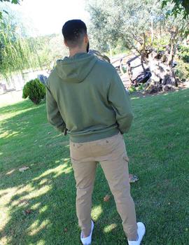 Sudadera básica capucha verde