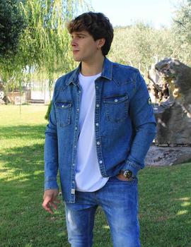 Sobrecamisa DARK & FISH denim bolsillos.