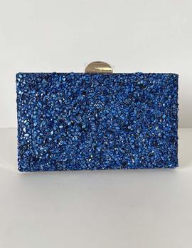 Cartera azul piedras cierre