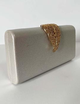 Cartera plata oro hebilla hoja