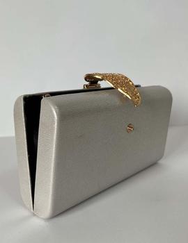 Cartera plata oro hebilla hoja