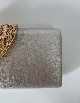 Cartera plata oro hebilla hoja