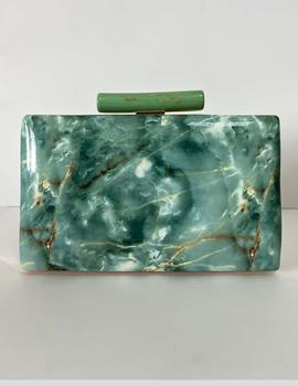 Cartera verde agua tejido marmolado