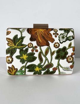 Cartera estampado floral verde