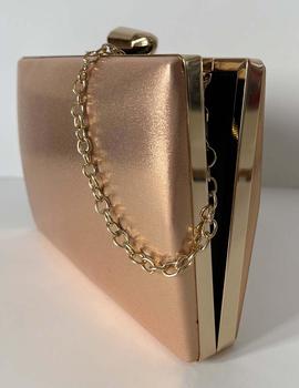 Cartera oro rosa cierre dorado #4