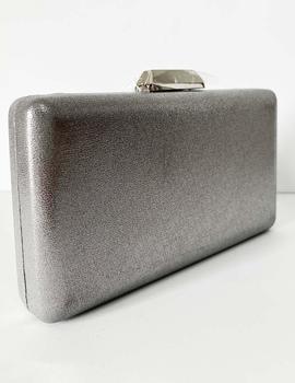 Cartera gris plata rectángular