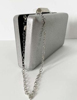 Cartera gris plata rectángular