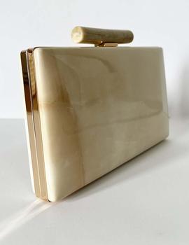 Cartera beige tejido marmolado