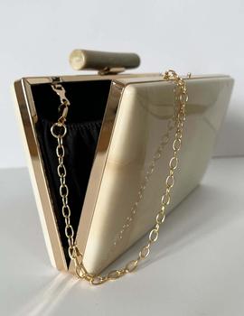 Cartera beige tejido marmolado