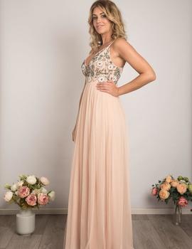 Vestido Aveeno lentejuelas nude