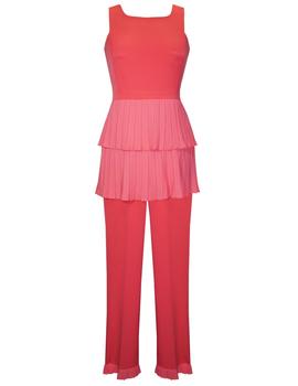 Conjunto plisado coral