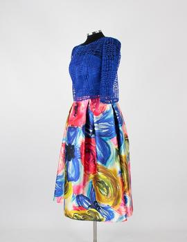 Vestido midi estampado azul