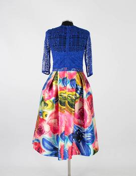 Vestido midi estampado azul