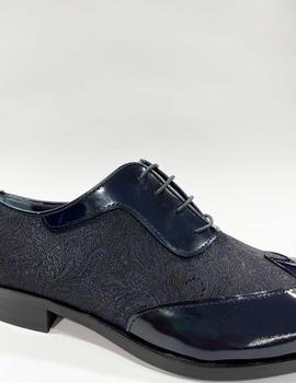 Zapato ceremonia brocado marino