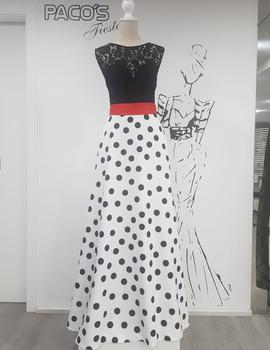 Vestido lunares blanco y negro