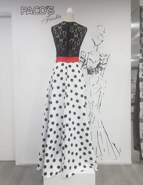 Vestido con lunares blancos cheap