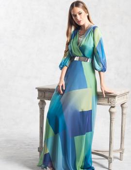 Vestido largos tonos azules