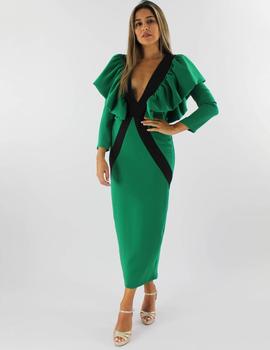 Vestido Aretha verde volante