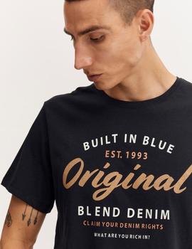 Camiseta Blend m/c serigrafiada negra c/194007